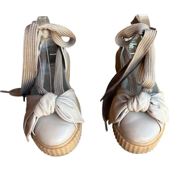 Fenty Puma by Rhianna Beige Bow Ballerina Style Creeper Sandals size 10 - Picture 12 of 16